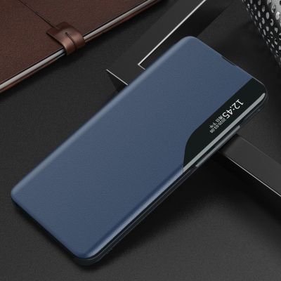 3. Eco Leather View Case elegancki futerał etui z klapką i funkcją podstawki Xiaomi Redmi Note 11T 5G / Redmi Note 11S 5G / Poco M4 Pro 5G niebieski