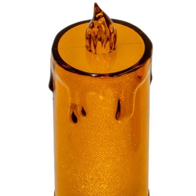 25. ŚWIECA DEKORACYJNA 10,5 CM AMBER CIEPŁY BIAŁY 1 LED