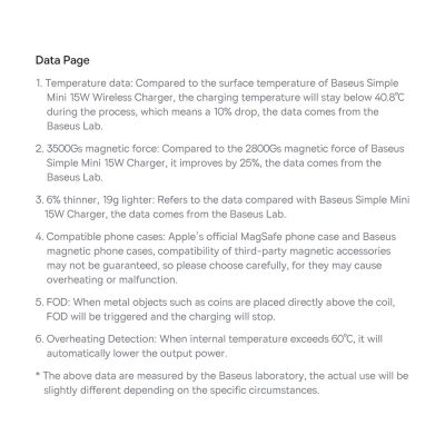 25. Baseus Simple Mini3 ładowarka magnetyczna MagSafe Qi 15W niebieska
