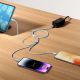 9. Kabel 3w1 USB - micro USB / Lightning / USB C 3.5A 1.2m Baseus StarSpeed - czarny