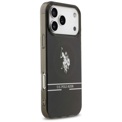4. Etui US Polo DH and Bottom Stripe Logo MagSafe na iPhone 17 Pro Max - czarne