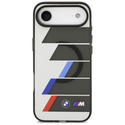3. Etui BMW M IML Metal Buttons Tricolor Lines MagSafe na iPhone Air - szare