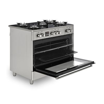 3. Kuchnia gazowo-elektryczna Ravanson KWGE-K90 Glass Inox