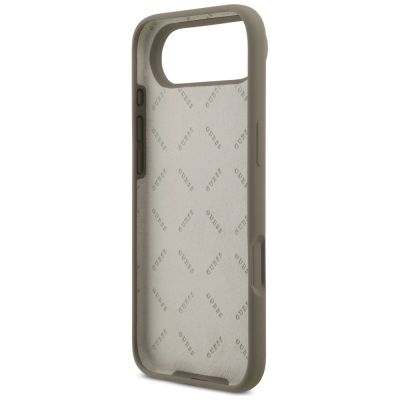 7. Etui Guess Silicone Big 4G Script na iPhone Air - brązowe