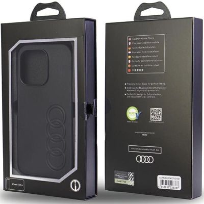 7. Etui Audi Synthetic Leather na iPhone 14 Pro - czarne