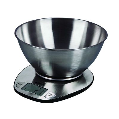 3. ELDOM WAGA KUCHENNA ELEKTRONICZNA WK320S RENA DOKŁADNOSĆ 1 G WAŻY DO 5 KG WYŚWIETLACZ LED STALOWA Z MISKĄ