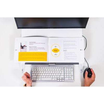 6. BakkerElkhuizen FlexDesk 630N deska z klipsem na dokumenty Akrylowy, Plastik, Guma, Stal Przezroczysty, Biały