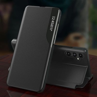 5. Eco Leather View Case etui do Samsung Galaxy S23+ z klapką podstawka niebieskie