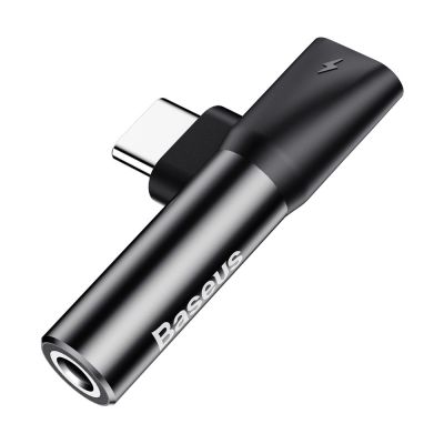3. Baseus Audio Converter L41 adapter przejściówka ze złącza USB-C na port USB-C + gniazdo słuchawkowe 3,5 mm czarny (CATL41-01)