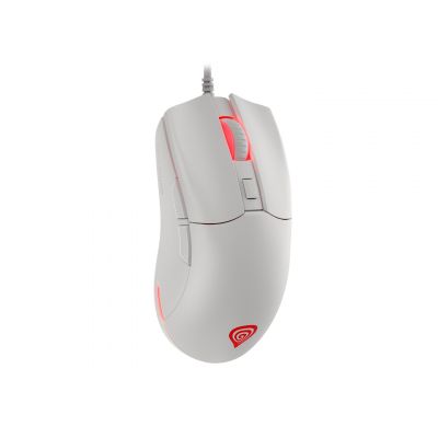 3. Mysz dla graczy Genesis Krypton 750 lekka 8000 DPI PAW3333 RGB Biała gamingowa