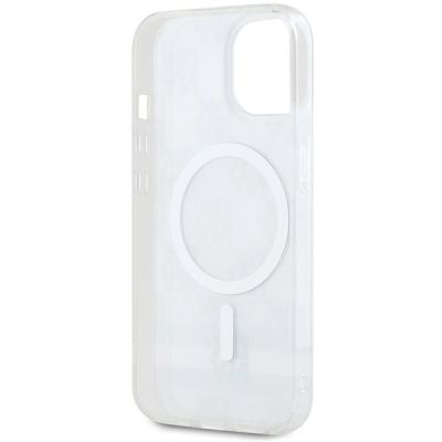 7. Etui DKNY IML Checkered Mono Pattern & Printed Stripes MagSafe na iPhone 15 / 14 / 13 - beżowe