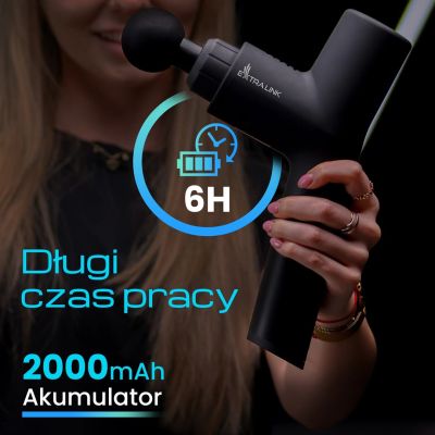 7. Extralink Massage Gymgun Fit 2.0 Pro | Pistolet do masażu | 7 głowic, 6 trybów