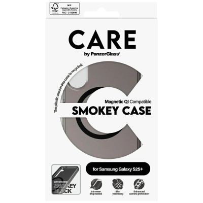 4. Etui CARE by PanzerGlass Flagship Urban Combat Black QI do Samsung Galaxy S25+ - półprzezroczysty dymny