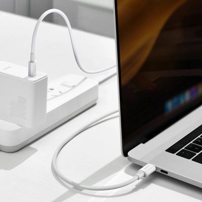 13. Kabel Baseus CATYS-C02 USB-C - USB-C PD QC FCP 100W 5A 2m - biały