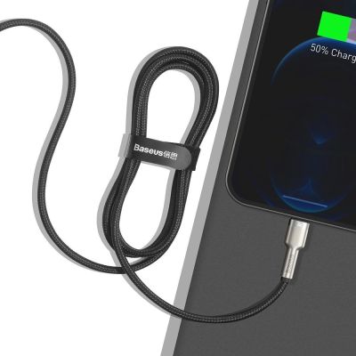 10. Kabel Baseus Cafule Series Metal Data USB-C / Lightning 20W PD 1 m - czarny