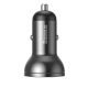 4. Baseus ładowarka samochodowa 2x USB 4,8A 24W z LCD + kabel 3w1 USB - USB Typ C / micro USB / Lightning 1,2m czarny (TZCCBX-0G)