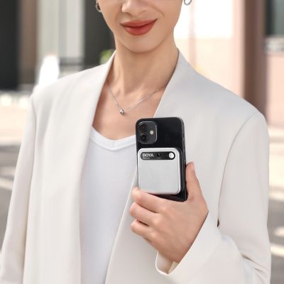 17. Rejestrator głosu BOYA Notra z transkrypcją AI - srebrny