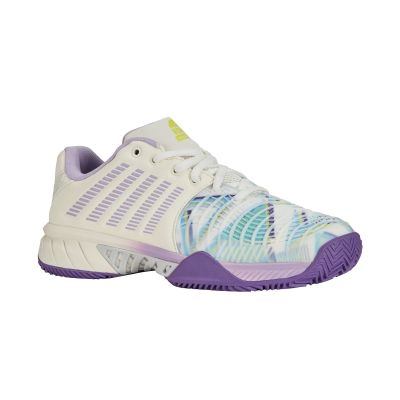 5. Buty sportowe damskie K-Swiss Express Light 3 Padel sneakersy białe/fioletowe (98900-182-M)