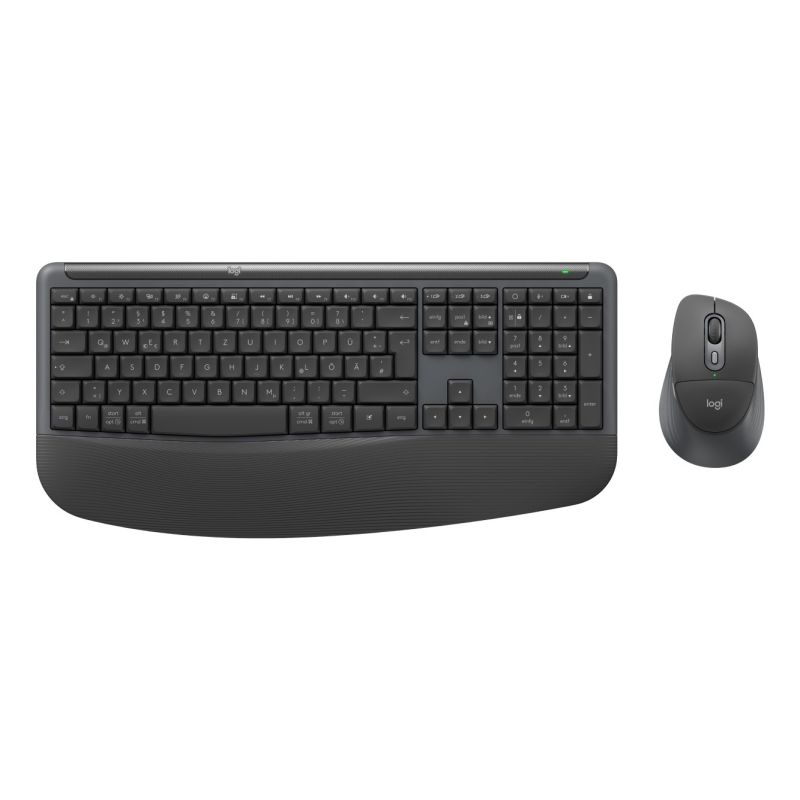 Logitech Signature Comfort Plus Combo MK880 for Business klawiatura Dołączona myszka Uniwersalne USB + Bluetooth QWERTZ Niemiecki Grafitowy