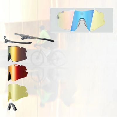 7. Okulary rowerowe Rockbros SP338 ROAD TO SKY z wymiennymi soczewkami - szare