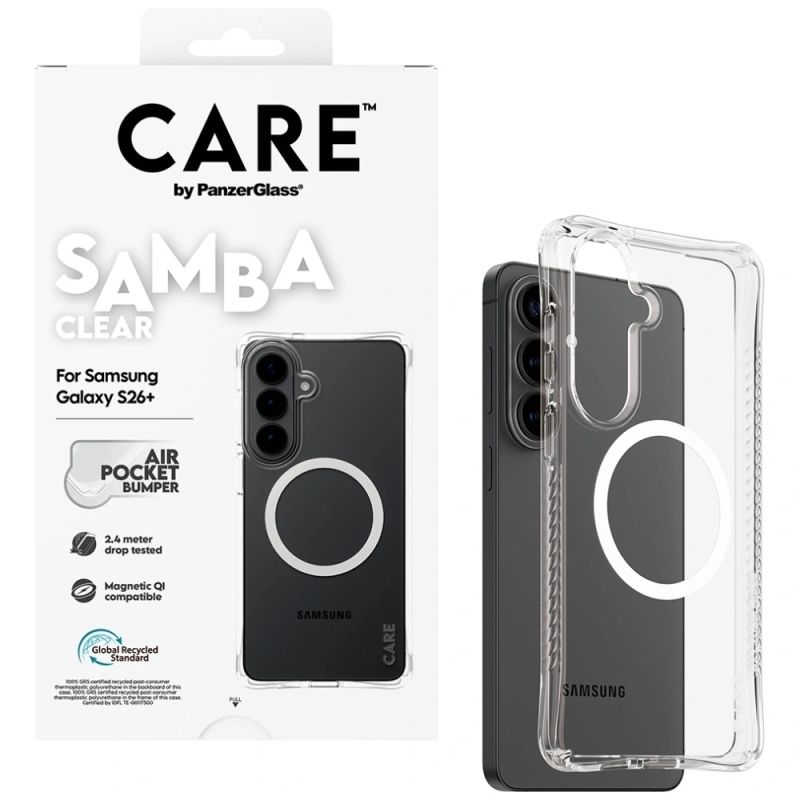 4. Etui CARE by PanzerGlass Samba Transparent Qi na Samsung Galaxy S26+ - przezroczyste