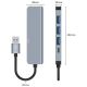 4. HUB Tech-Protect V0 5w1 USB-A - USB-A 3.0 / 3x USB-A 2.0 / USB-C - szary