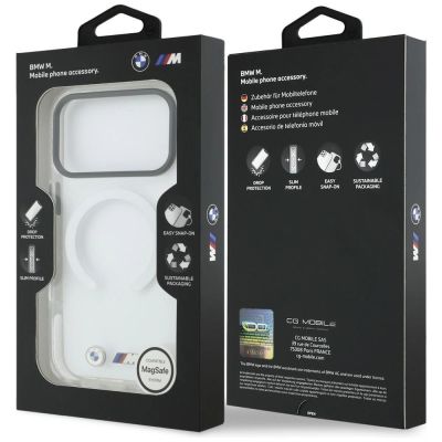 8. Etui BMW M IML Shockproof Metal Logos MagSafe na iPhone 17 Pro - przezroczyste