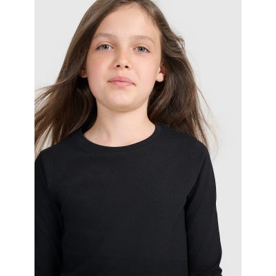 5. Longsleeve slim gładki dziewczęcy 4F 4FJRAW25TLONF603-20S