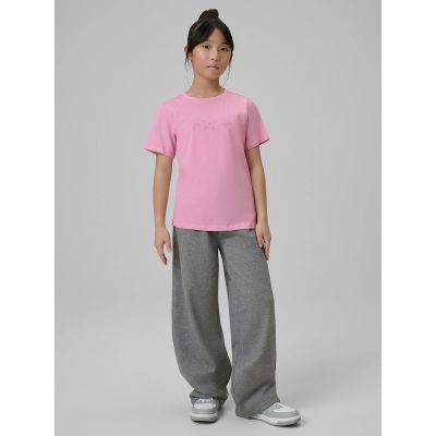 3. T-shirt regular z nadrukiem dziewczęcy 4F 4FJRSS26TTSHF3455-56S