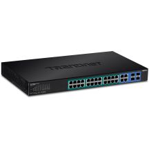 Przełącznik TRENDnet 28 portów zarządzalny Gbit PoE+ 370W WebSmart 19"