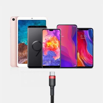 17. Baseus Cafule Cable wytrzymały nylonowy kabel przewód USB / USB-C QC3.0 2A 3M czarno-czerwony (CATKLF-U91)