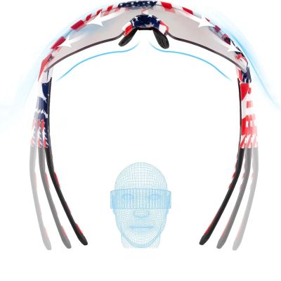 3. Okulary rowerowe Rockbros fotochromowe z ochroną UV i wkładką korekcyjną 14120008002 - wzór USA - białe