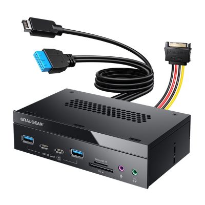 2. GRAUGEAR Panel frontowy 4-Fach + czytnik kart USB, SD, Micro