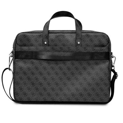 3. Torba Guess Saffiano 4G Triangle Logo na laptopa 16'' - czarna