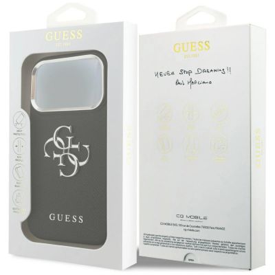 8. Etui Guess Grained Big 4G Classic Logo na iPhone 17 Pro - czarne