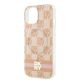 6. Etui DKNY IML Checkered Mono Pattern & Printed Stripes MagSafe na iPhone 15 / 14 / 13 - różowe