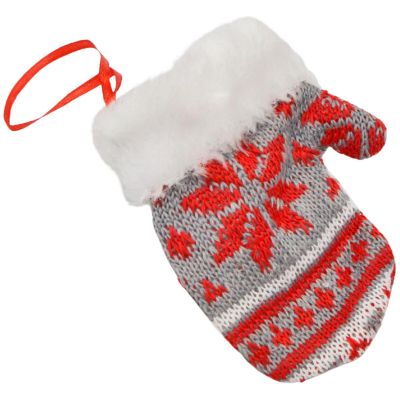 3. ZAWIESZKA RĘKAWICZKA NA PREZENTY 12CM SZARA