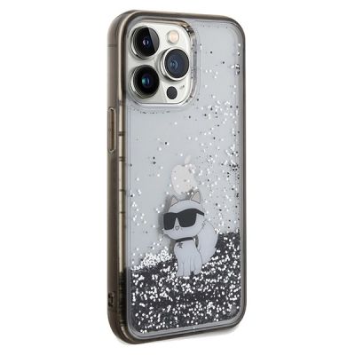 4. Etui Karl Lagerfeld Liquid Glitter Choupette na iPhone 13 Pro Max - przezroczyste