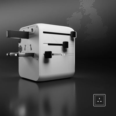 10. Adapter podróżny SBS 2xUSB-C 1xUSB-A uniwersalny - biały