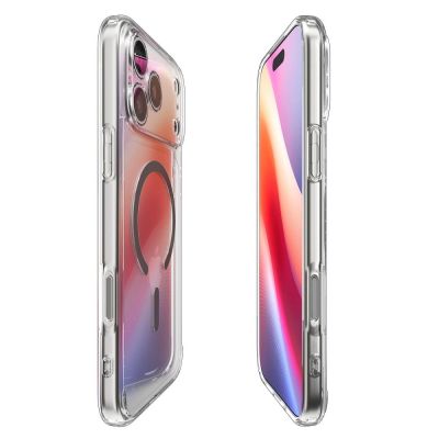 6. Etui Spigen Ultra Hybrid MagSafe na iPhone 17 Pro - przezroczysto-szare