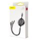 18. Baseus Golden Loop rozwijany kabel 3w1 USB - micro USB / Lightning / USB-C 3.5A 35cm - 120cm czarny (CAMLT-JH01)