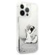 4. Etui Karl Lagerfeld Liquid Glitter Choupette Fun na iPhone 13 Pro Max 6,7" - srebrne