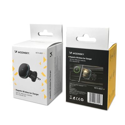 3. Uchwyt samochodowy Wozinsky WCT5-Q6S2Y z ładowarką indukcyjną Qi/MagSafe 15W na kratkę wentylacji z wentylatorem - czarny