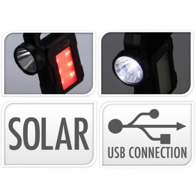 11. LATARKA LAMPA CAMPING ŁADOWANIE USB I SOLAR REDCLIFFS