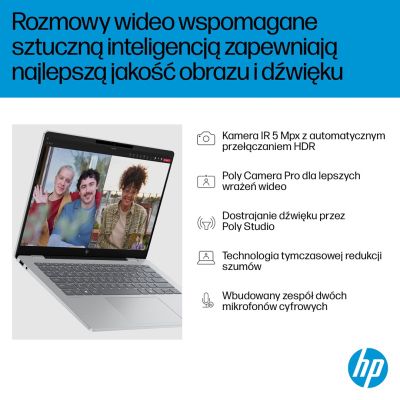 7. HP OmniBook 7 AI 14-fr0003nw Intel Core Ultra 5 225U Laptop 35,6 cm (14") 2K 16 GB LPDDR5-SDRAM 512 GB SSD Wi-Fi 6E (802.11ax) Windows 11 Pro AI PC Srebrny