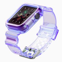 Silikonowa opaska pasek bransoleta bransoletka etui Strap Light Set do zegarka Apple Watch 40 mm - fioletowa