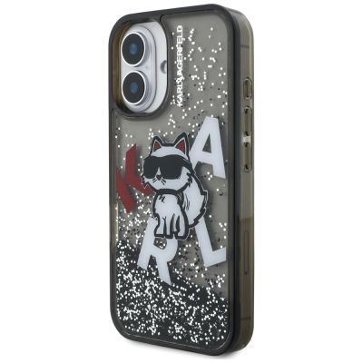 2. Etui Karl Lagerfeld Liquid Glitter Choupette Logo na iPhone 16 - czarne