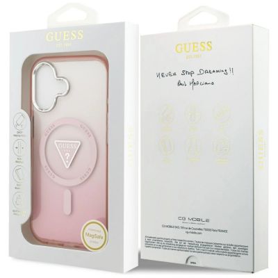 8. Etui Guess IML Gradient Triangle Logo MagSafe na iPhone 17 - różowe