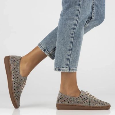 7. Skórzane półbuty damskie ażurowe multikolor Filippo DP6830