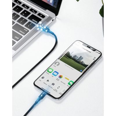 11. Kabel Baseus CATLKLF-G1 Lightning - USB-C PD QC 18W 480Mb/s 1m - czarno-szary